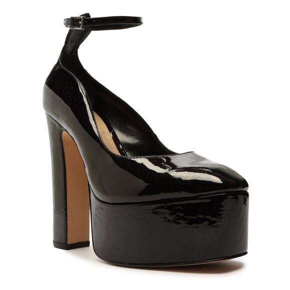 💖 SCHUTZ Renee Black Patent Leather Platform Pump - Picture 2 of 8